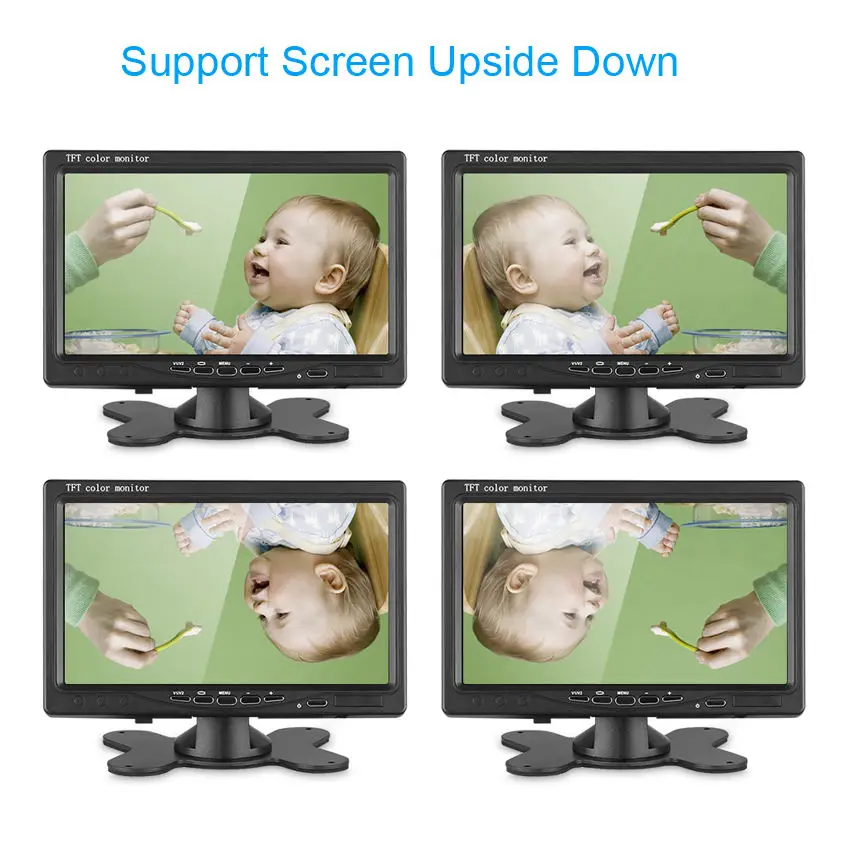 7 Inch LCD Screen 2 Channel Video Input Waterproof Night Vision Car Reverse Monitor for Truck