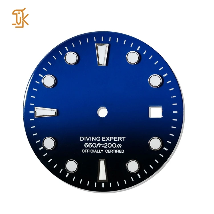 Stone Design Enamel Watch Dial Markers Stainless Steel 31mm Luxury Single Calendar Wrist Watch Dial Face Blanks Fits for Nh35/36