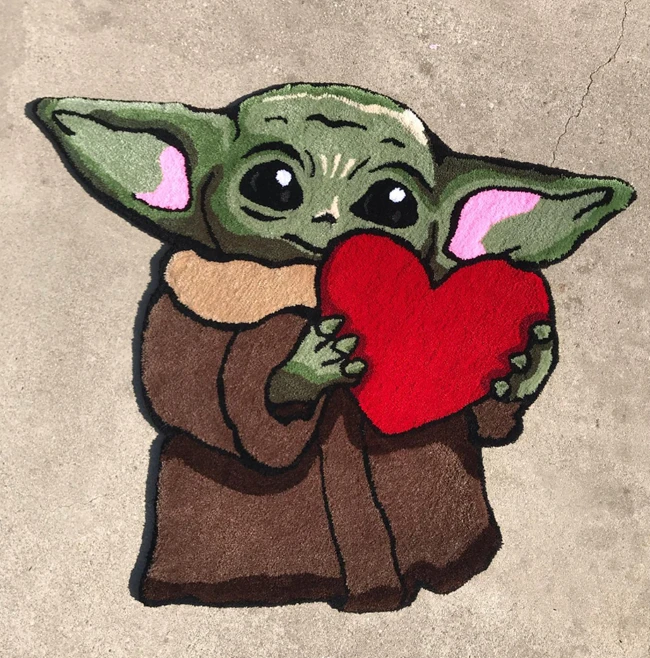 CUSTOM Handmade Star Wars Tufted Baby Yoda Rug PREORDER fashion 1-5 FEET