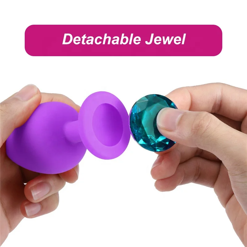 Three Sizes Silicone Jeweled Butt Plug for Couples - Comfortable Anal Plug for Men & Women - Perfect for Intimate Play Three Sizes Silicone Jeweled Butt Plug for Couples - Comfortable Anal Plug for Men & Women - Perfect for Intimate Play