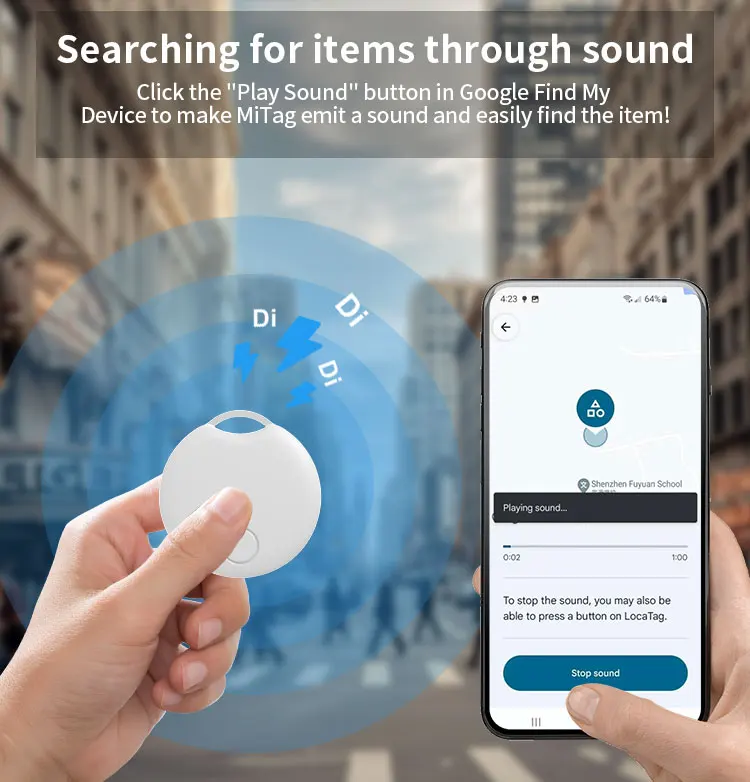 RSH Android Air Tag Google Find My Device Smart GPS Tracker Locator for Key Finder Lugggae Pet Wallet factory