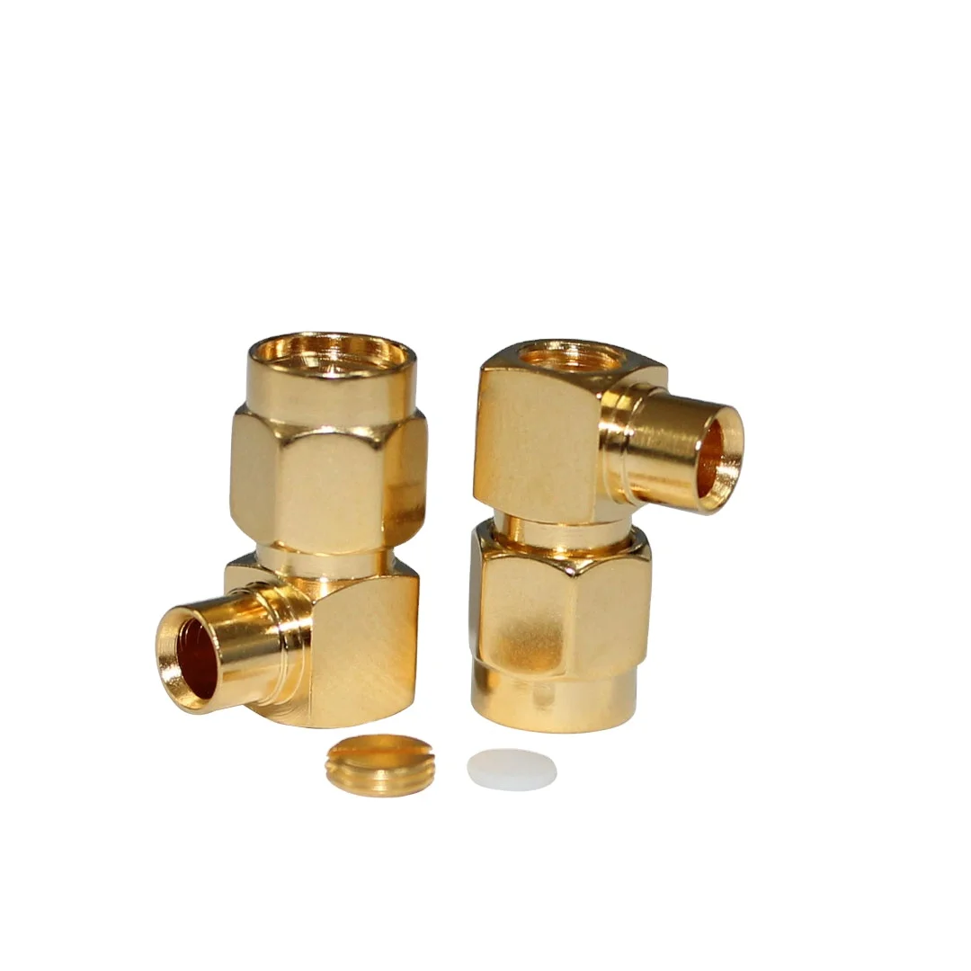 SMA-JWB3 RF SMA Connector Terminators SMA Male Right Angle Connector for RG141 RG402 Semi Steel Cable