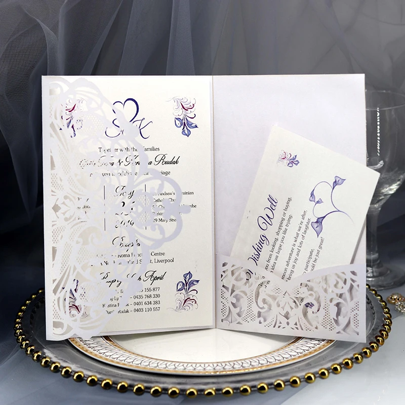 Customized Matte Lamination Laser Luxury Printing Wedding Invitation Wedding Card Design