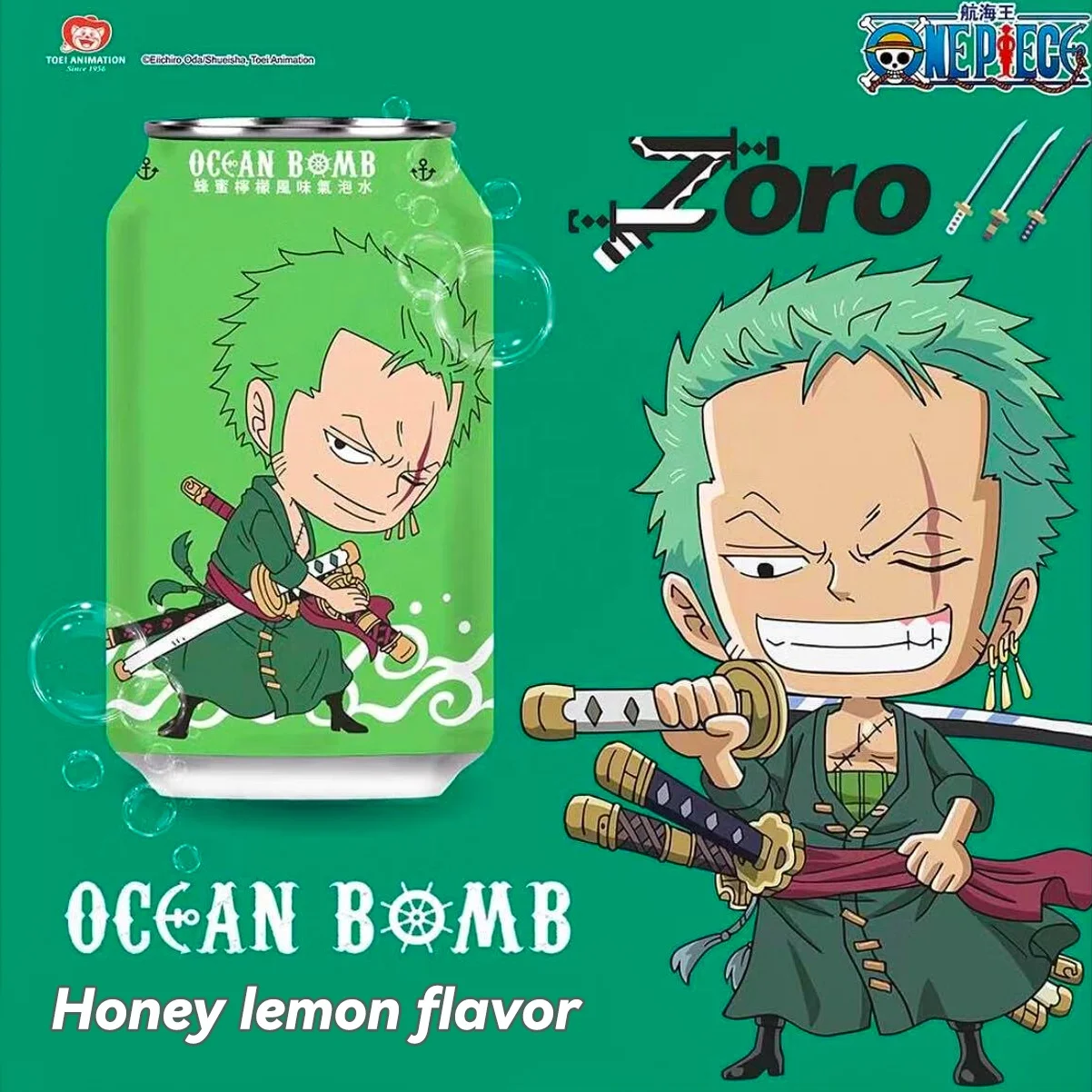 One Piece Joint Name 330ml QDOL Ocean Bomb Soda Soft Drink Carbonated Drinks