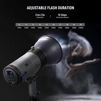 NEEWER Q300 300Ws 2.4G Outdoor Studio Flash with Q Compact Wireless Trigger, 7800mAh Li Ion Battery Powered Strobe Light detail image