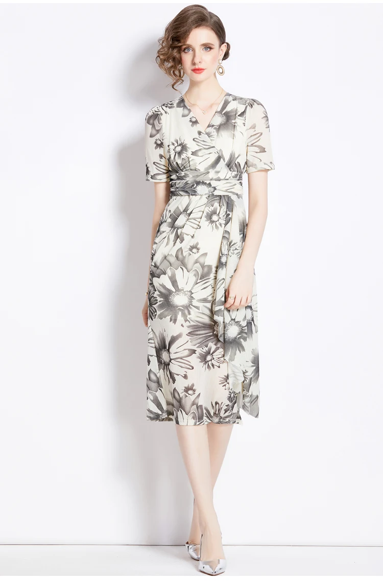 Droma 2024 Most Popular Sexy V Neck Summer Casual Dresses Women Lady