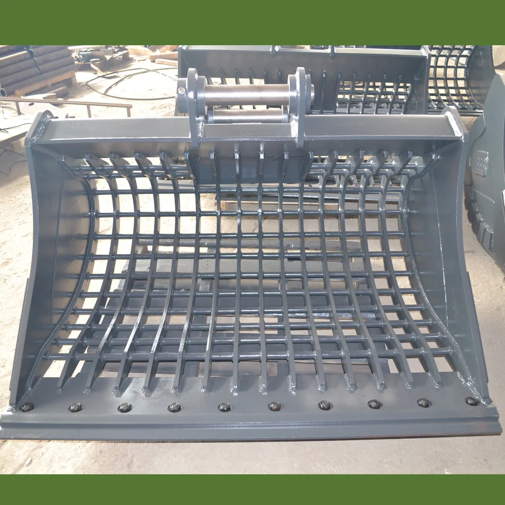Customized Screening Sieve Bucket for Excavator Loader Backhoe Hydraulic Rotating Screen Skeleton Bucket for Sale