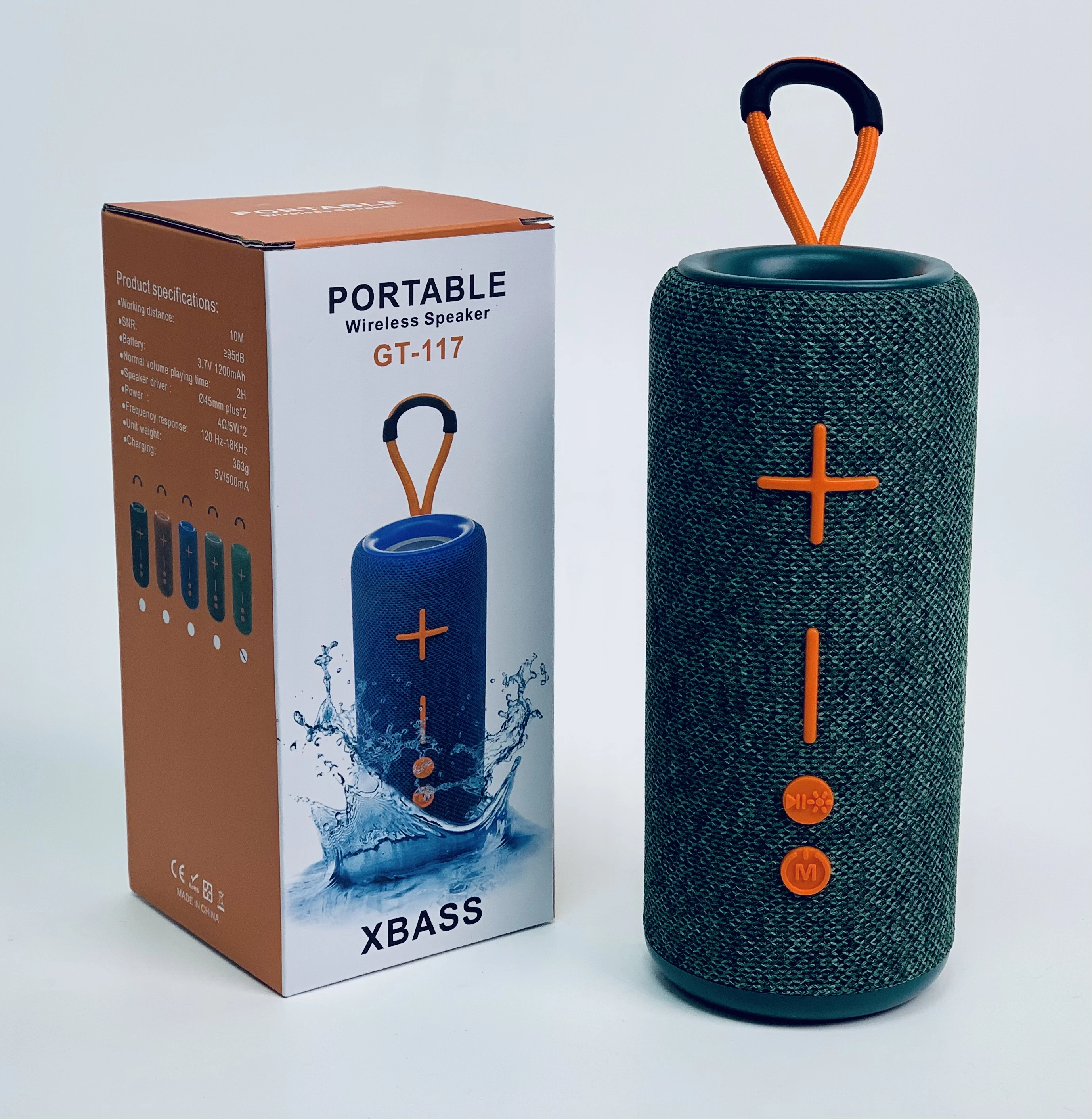 GT-117 ポータブル布製Bluetoothスピーカー – 5W出力、2チャネル