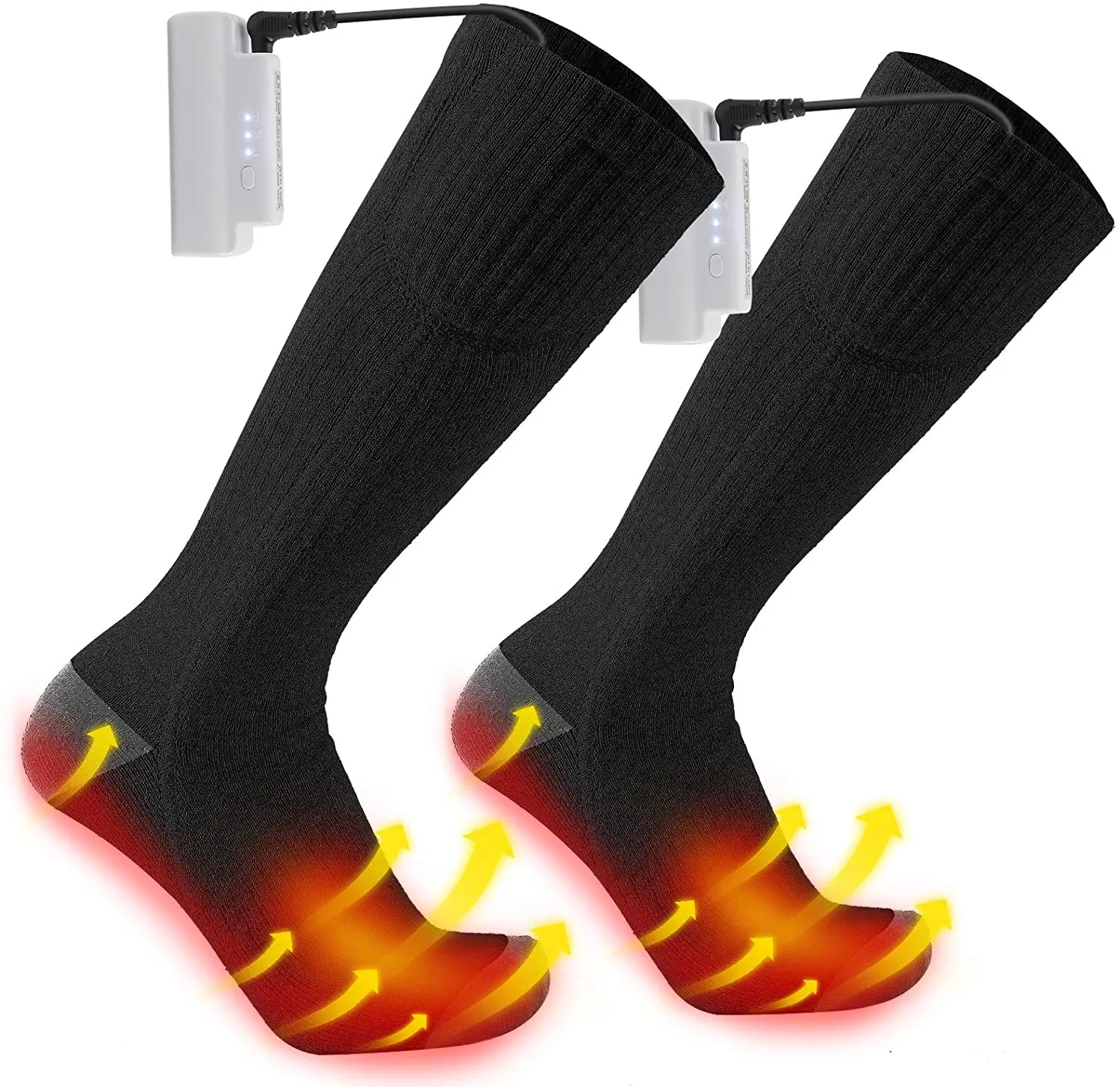 Electric Heated Socks Rechargeable Battery Feet Winter Warm Thermal Socks USA 