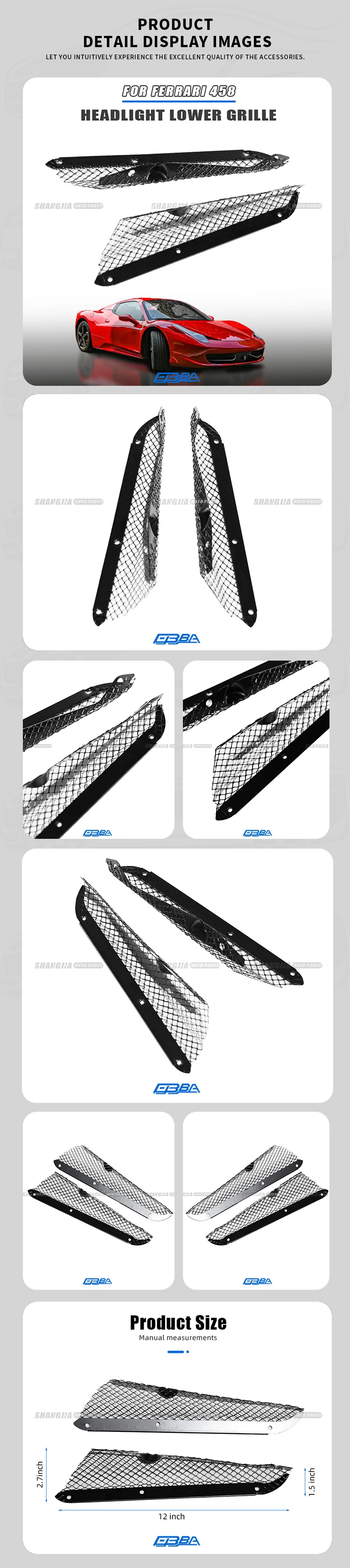 For Ferrari 458 Italia Spider Original factory Materials Front Left or Right Brake Air Intake Grille 81368500 81368400 Hot Sale manufacture