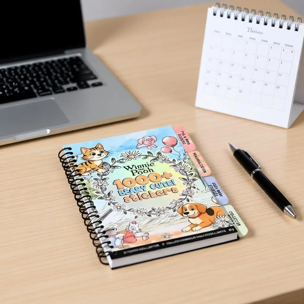 Klistermerke- og malbok av papir i PP-kvalitet, lekenhet og interaktiv sett for barn, kreativ kunst og fantasifull lek, engasjerende aktivitetssett