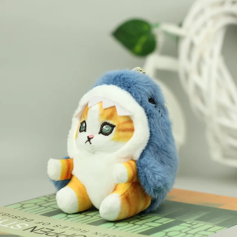 かわいいサメ猫 3D プラッシュキーチェーン バッグチャーム