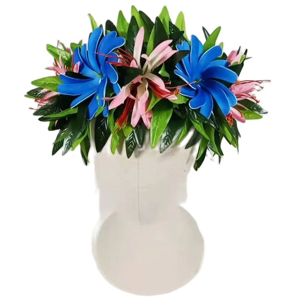 HK00037 64 см искусственные шелковые листья Maile Haku W пенопластовые Гавайские цветы гирлянда Гавайская Цветочная корона головные