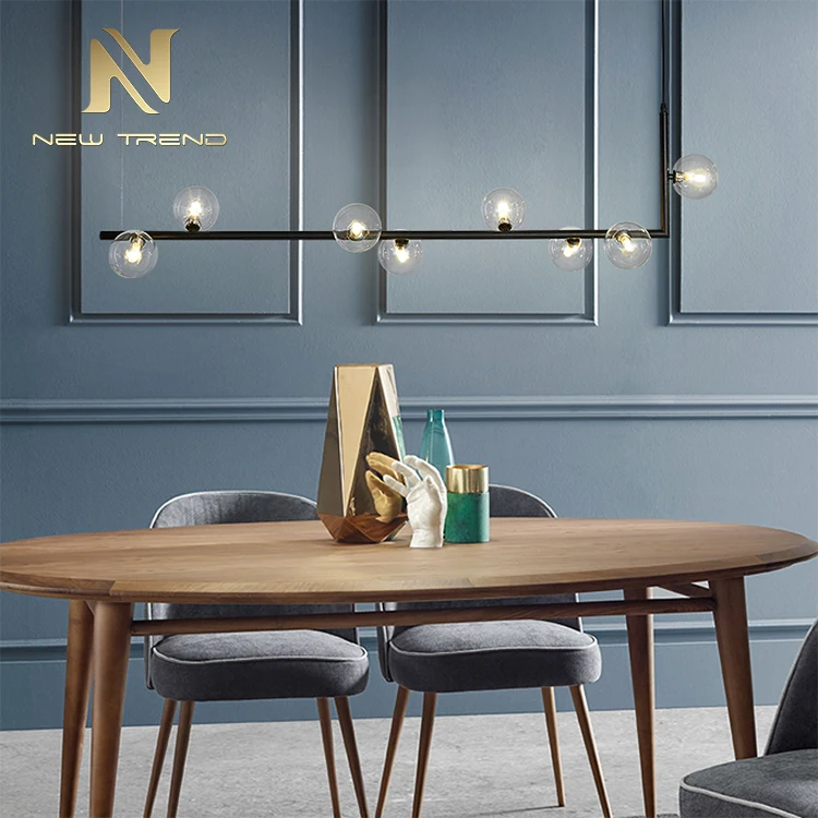 PD8811 New Design Indoor Decoration Fixtures Iron Glass Black Led Pendant Light