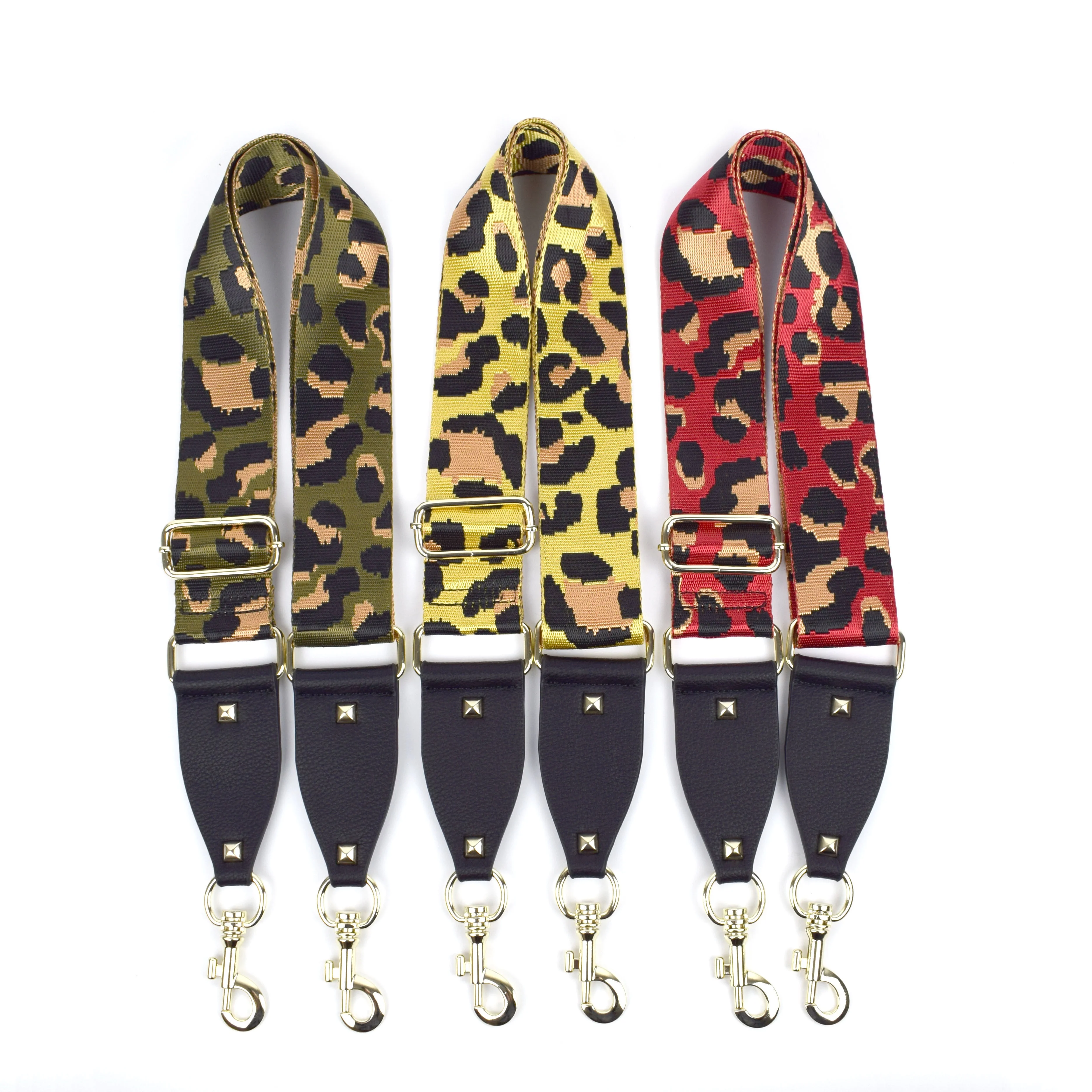 Meetee B-S239 New Custom logo Shoulder Webbing Belt Leopard Colored Leather Bag Accessories Ribbon Handbag Strap
