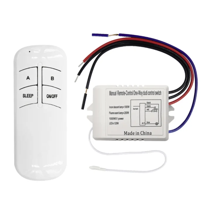 AC220V Remote Control Light Switch 1 Way Default On Program For Lamp and  LED