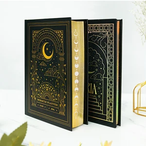 Customized A5 Gold Edged Notebook Luxurious Hardcover Journal Planner for Business Sales Promotion Diary Paper Cover School Use