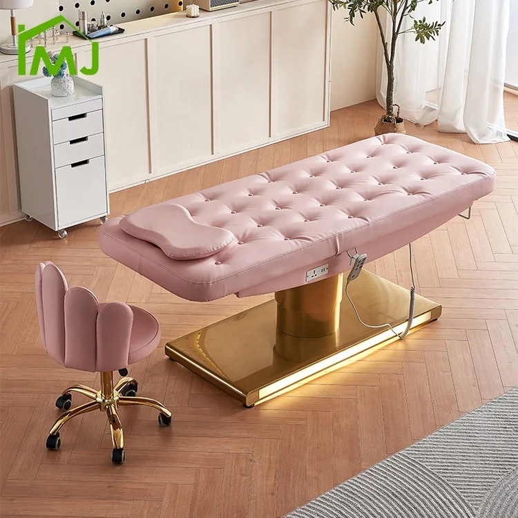 LED Base Modern 3 Motors Table Massage Electric Eyelash Facial Bed Cosmetic Beauty Salon Bed