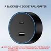 UN ADAPTADOR DE RIEL CON CONECTOR USB-C NEGRO