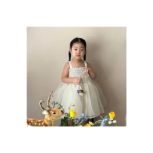 Fashion Kids Party Dresses for Girls Competitive Price Short Pleated with Solid Pattern and Ruffle Decoration Custom ODM