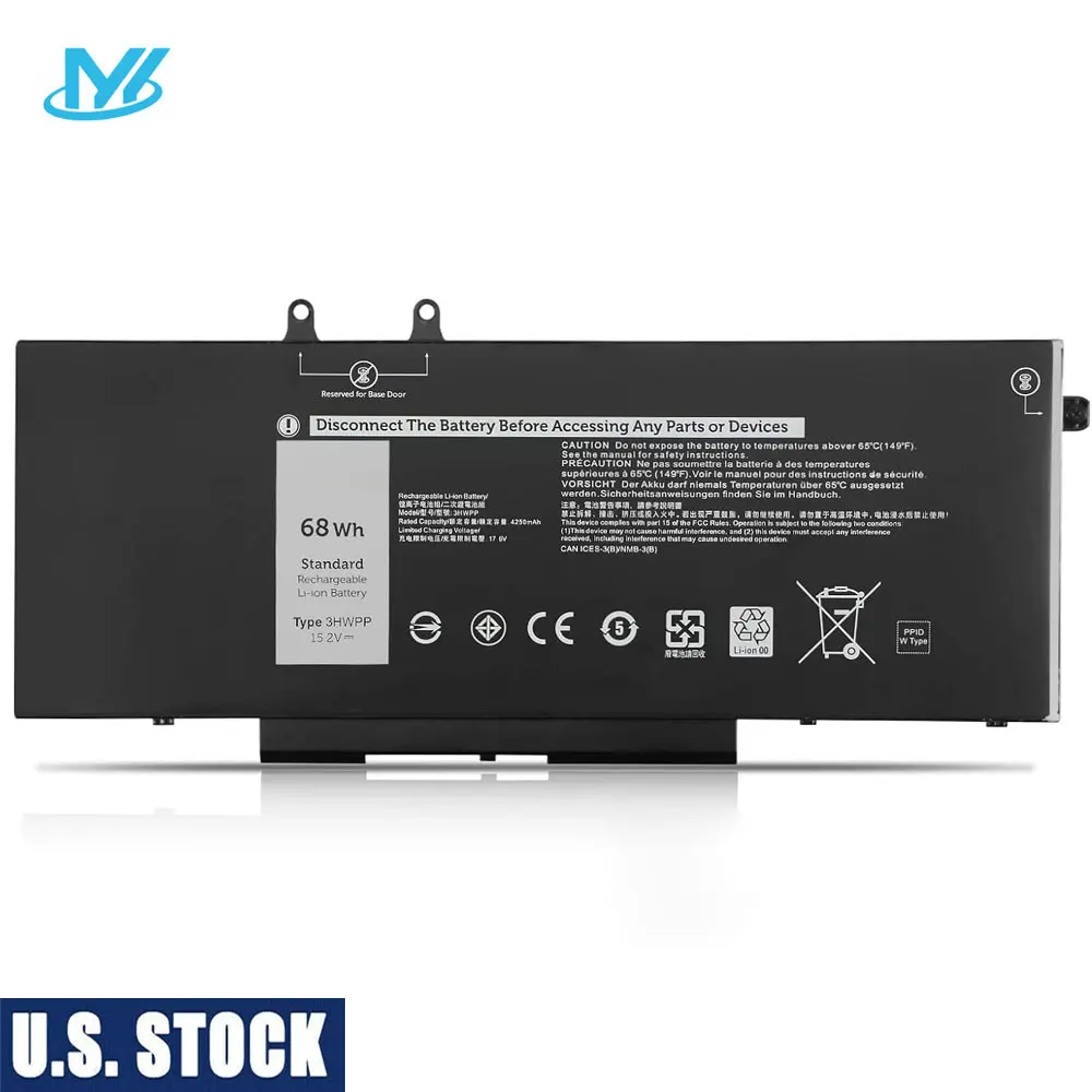 3HWPP Laptop Battery Replacement for Dell Latitude 5401 5410 5411 5501 5510 5511 Precision 3541 3551 Inspiron 7706 2-in-1 Inspiron 17 7500/7506 2-in-1 Black 10X1J N2NLL 1VY7F 451-BCMN 15.2V 68Wh 3HWPP Laptop Battery Replacement for Dell Latitude 5401 5410 5411 5501 5510 5511 Precision 3541 3551 Inspiron 7706 2-in-1 Inspiron 17 7500/7506 2-in-1 Black 10X1J N2NLL 1VY7F 451-BCMN 15.2V 68Wh