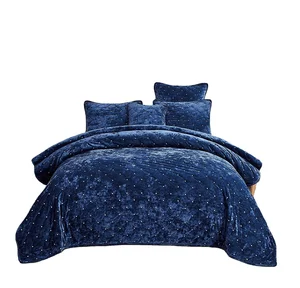 Soft Velvet Quilt Set With 2 Shams Bedspread Unique Pattern Stitching Design for All Season