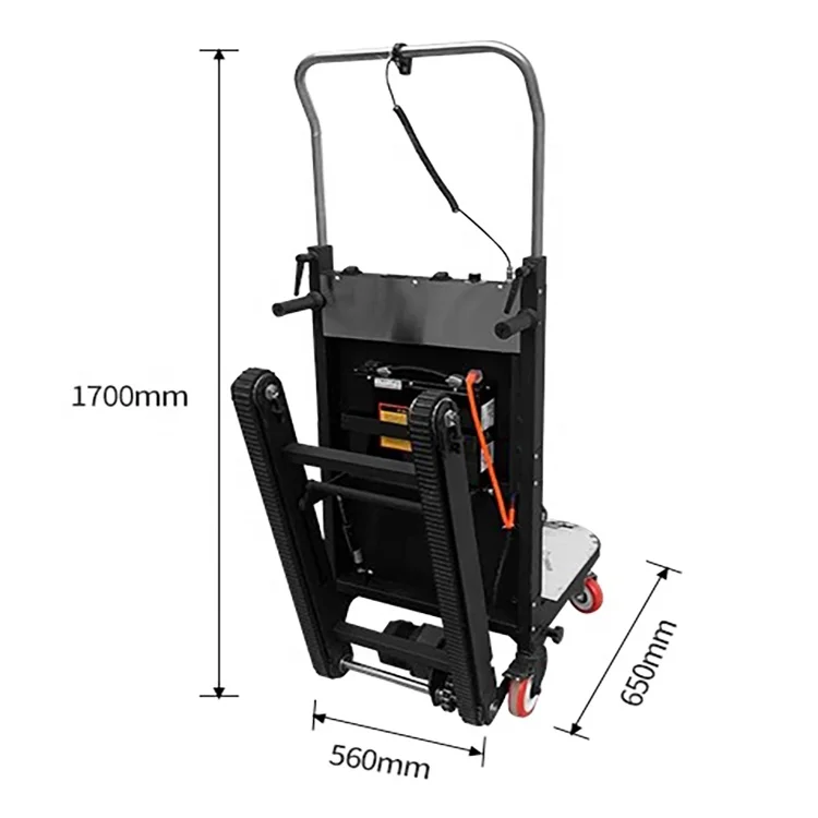 300-400KG Electric Stair Climbing Cart Iron Four-Wheel Platform OEM Tools Cargo Trolley