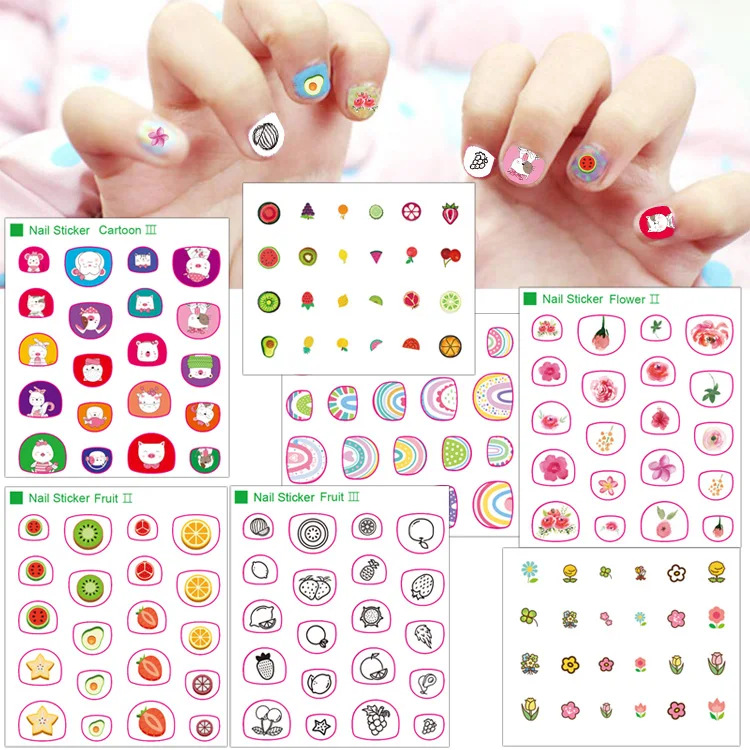 Children Cute Kids Nail Art Stickers Decals Nail Toe Manicure Tip