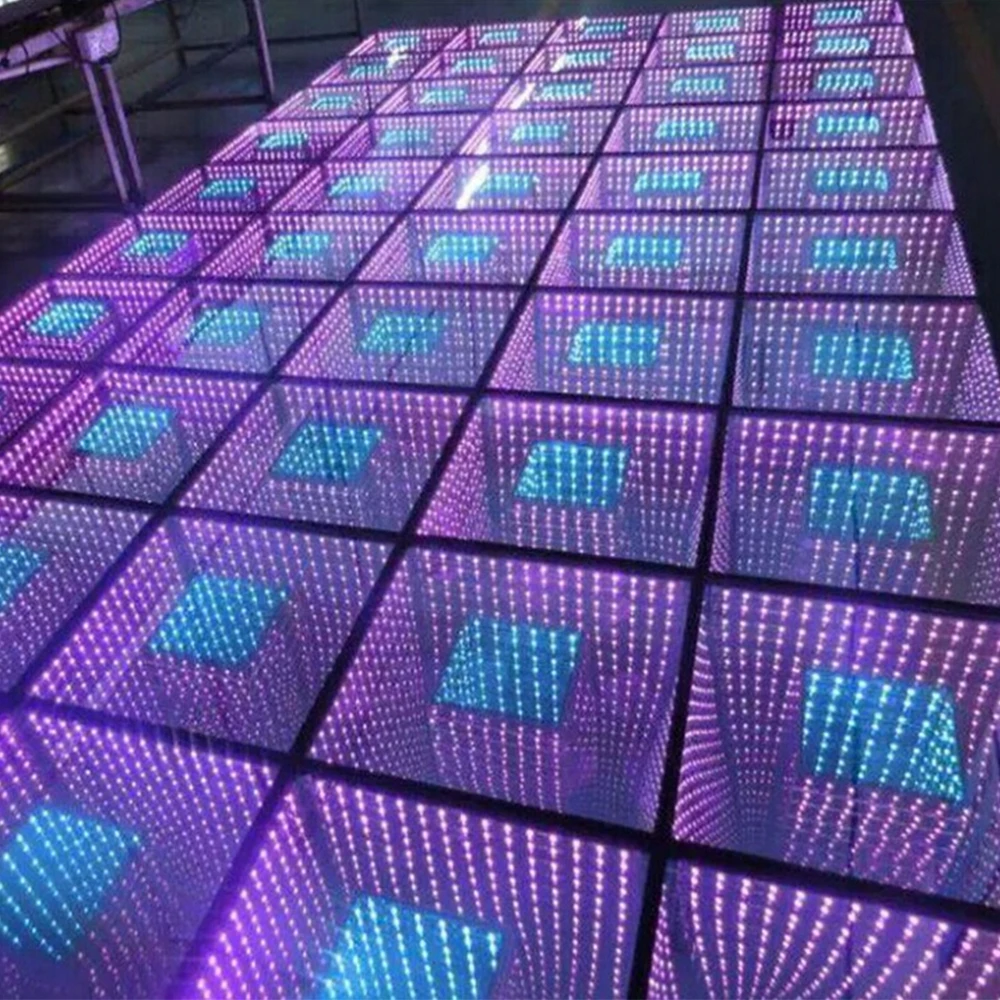 Magic Floor Tile RGB Mixing Led Dance Floor LED Light Brick Abyss Effect Decoration LED Infinite Mirror Dance Floor