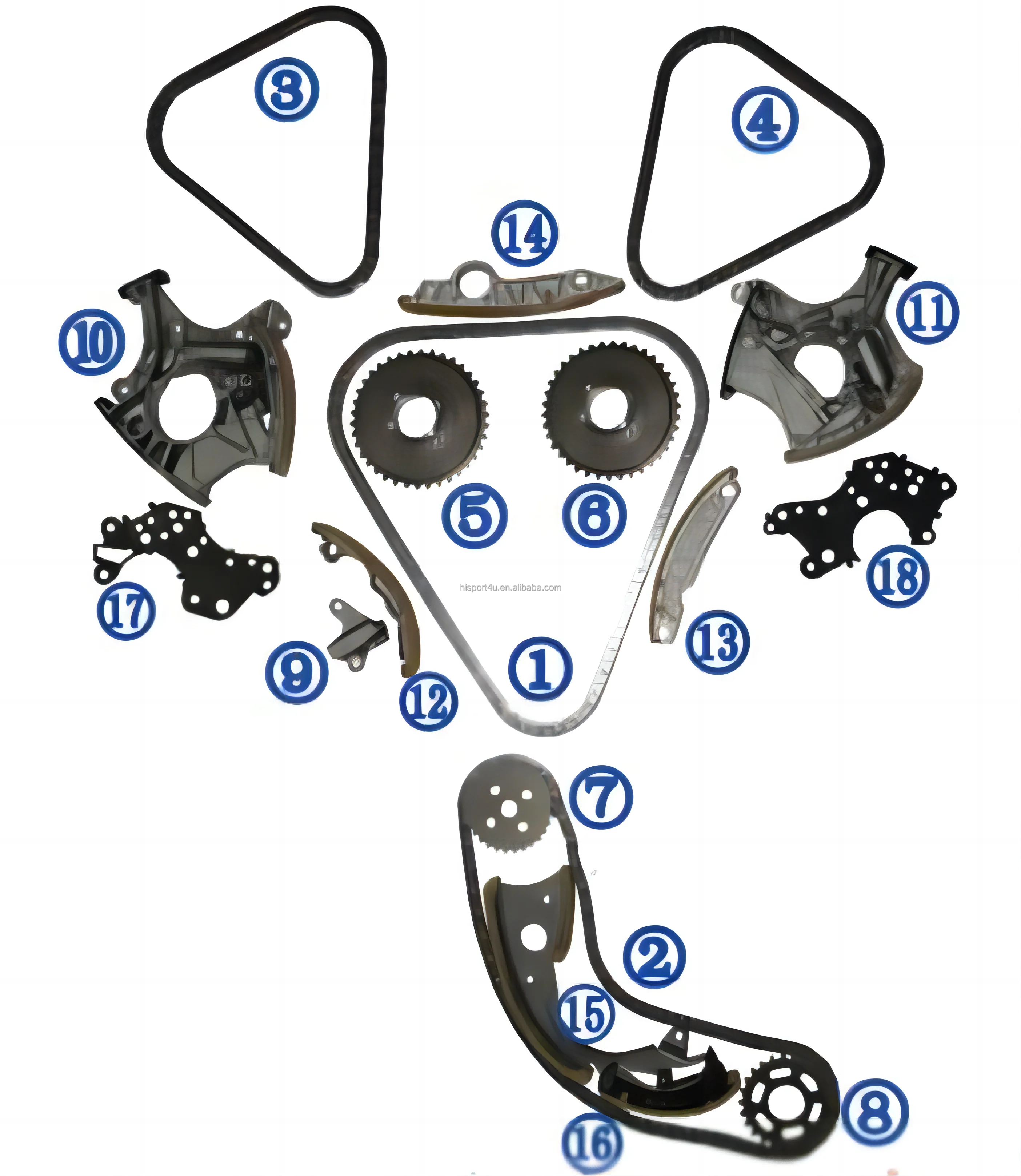 Timing Chain Kit Audi C6 2.4/3.2 (15piece Set) For Audi A4 Quattro A6 2.4l A8 Rs4/avant Quattro
