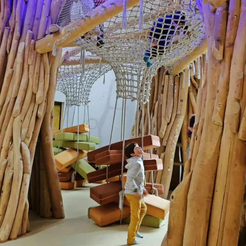 Forest Wood Theme Commercial Mall Kids Soft Play Area Obstacle Course Indoor Playground Equipment Fun Activities for Toddler