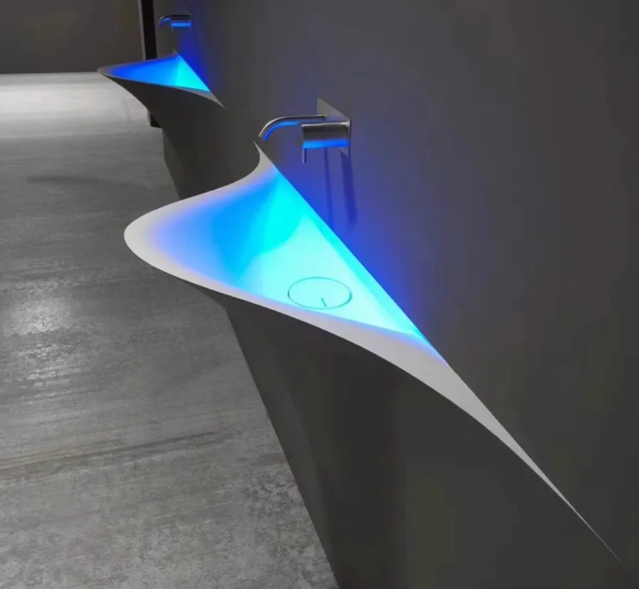 Unique Art Design Wall Hung Artificial Stone Wash Basin Acrylic Solid ...