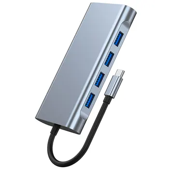 SY 11ports charging station for multiple devices usb 2.0 hub: HDMI 4K 100Mbps RJ45 VGA USB Audio SD TF PD  For Computer Laptop