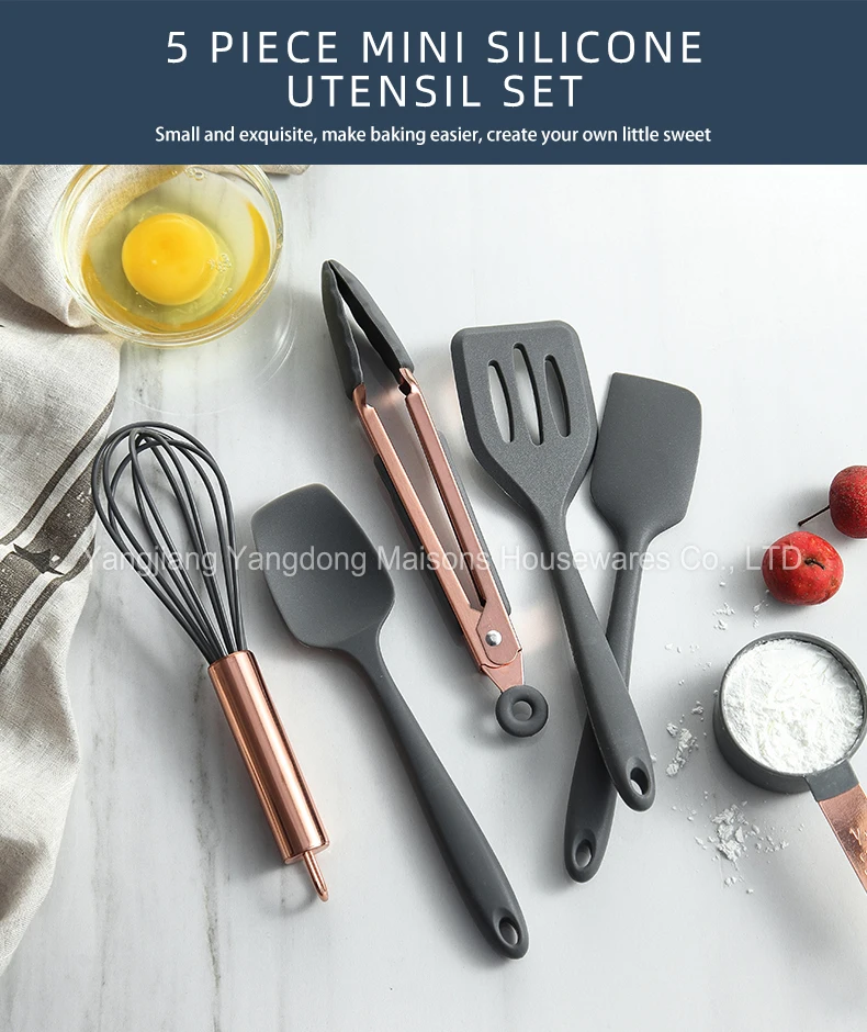 Kitchen Utensil Set,Silicone Cooking Utensils, Utensils Small, Gray