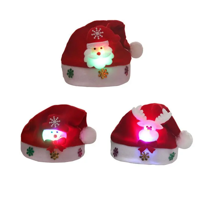 Cappello Di Natale TUONROAD Con Luci LED - Unisex, Luminoso, 3 Modalità, Morbido E Caldo, Per Festa