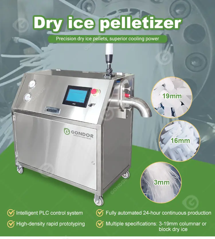 Automatic Industrial Pellet Production - Gondor CO2 Dry Ice Pelletizer
