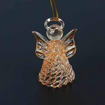 Hot selling christmas items decoration electroplated brown glass brushed angel