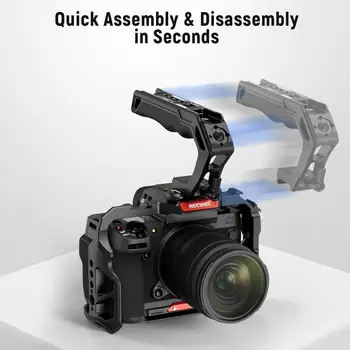 NEEWER Top Handle and NATO Rail Kit, Comfort Silicone Grip with Quick Release NATO Clamp, 3 Cold Shoes and 1/4" 3/8" ARRI product image