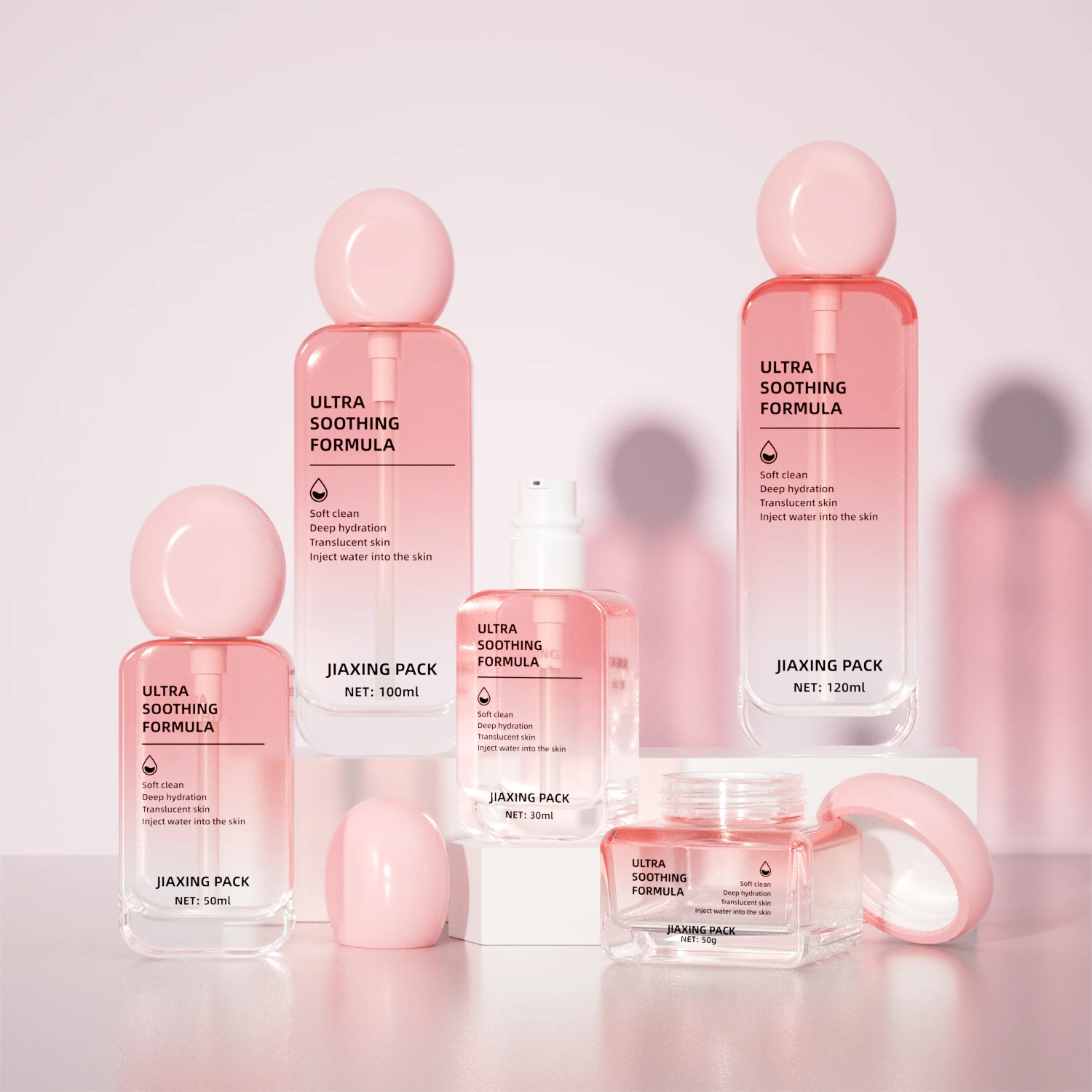 High End 30g 50 ml Gram Cosmetic Cream Jar 30 50 100 ml Skin Care Bottles Cosmetic Bottle Packaging with Special Stone Cover Cap