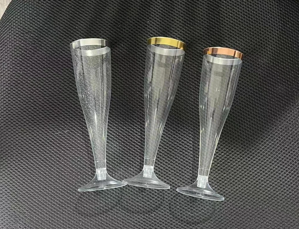Rose Gold Champagne Wedding Flutes, Wedding Glasses, Rose Gold Toasting Flutes, Rose Gold Champagne Glasses, Champagne Flutes - View #5
