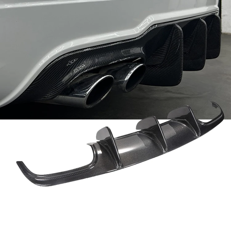 Black Series Carbon Fibre Big Fin Rear Diffuser Bumper For Benz Mercedes C63  C35 Amg Facelift W204 C Coupe