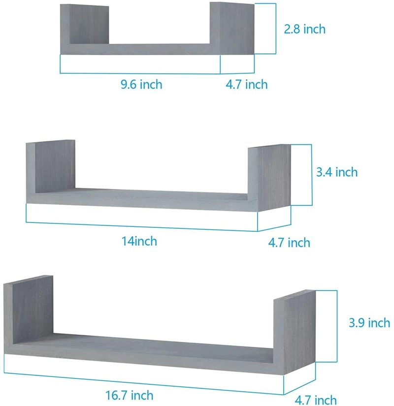 U-shaped Wall Shelf for Bedroom Living Room Office Wall Storage Rack Simple Style