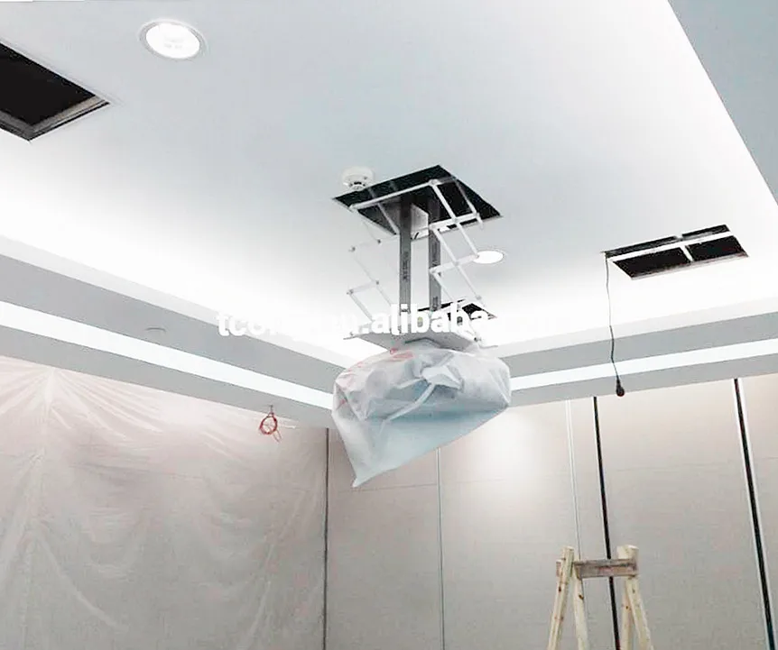 Heavy Load Motorized Projector Ceiling Mount Retractable Scissor Projector Lift Beamer Lift  with Remote for Projection Screen