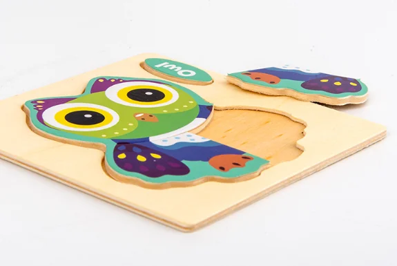 3D деревянные головоломки Мультяшные детские игрушки обучающие с