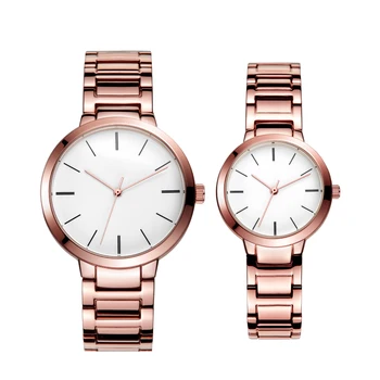 Luxury Lover Pair Watch Men and Women Business Stainless Steel Wrist Watch Classic Waterproof Couple Quartz Hand Watch for Gift