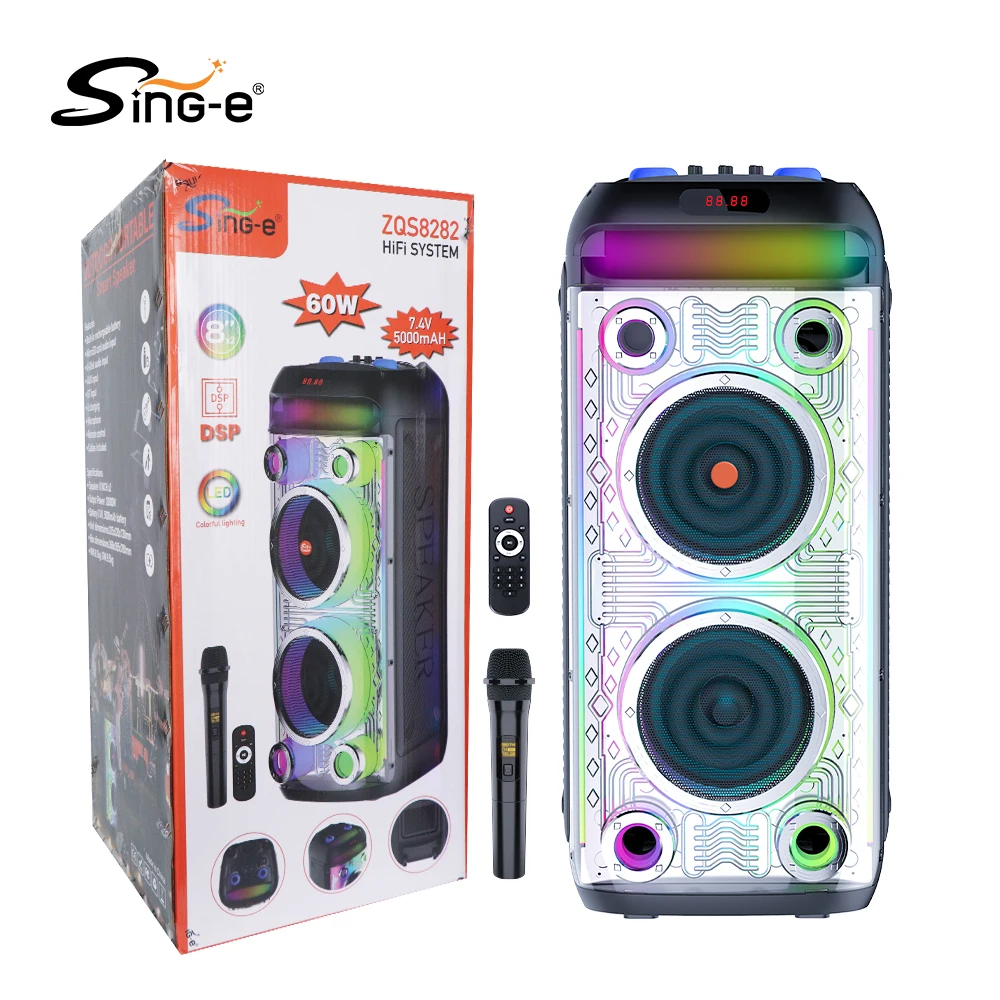 ZQS8282 Portable Bluetooth Speaker - Dual 8 Inch 50W Power