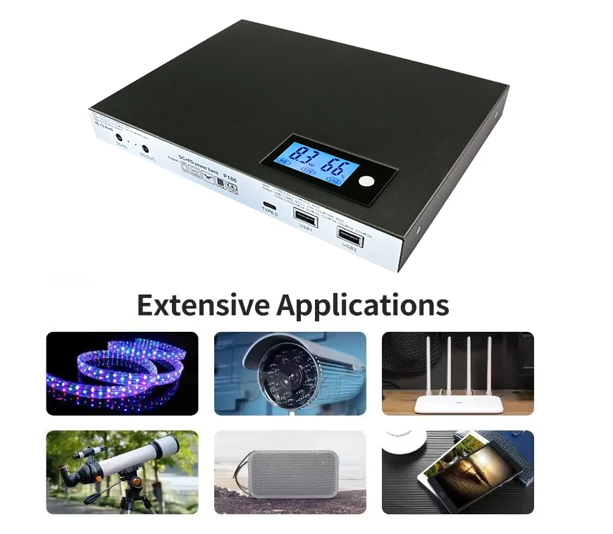 Volpower P186 Multifunction DC Output Solar Battery Charger 60300mah Notebook Powerbank Usb-c Laptop Power Bank 19v for dell