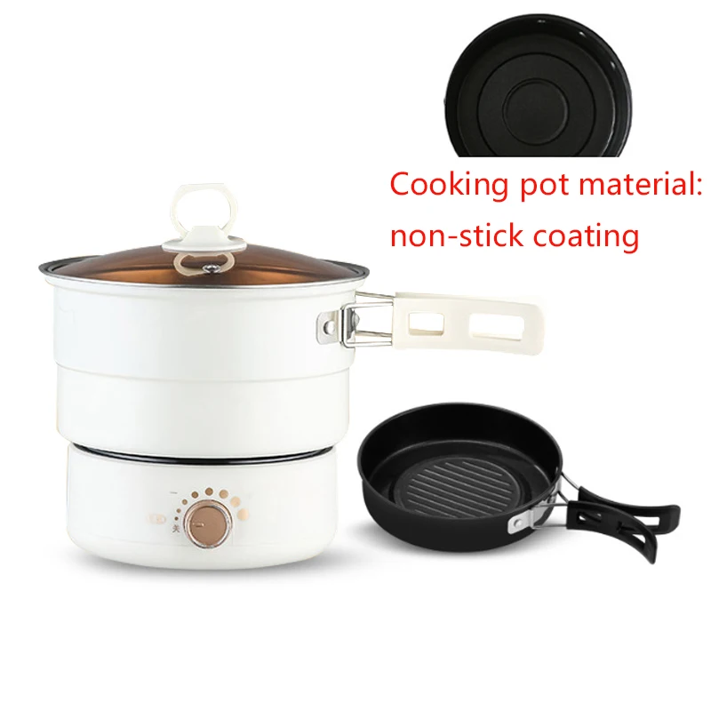 110/220V Electric Split Cooking Pot Foldable Multicooker Frying Pan Hotpot Steamer Rice Cooker Soup Maker Water Boiler Travel