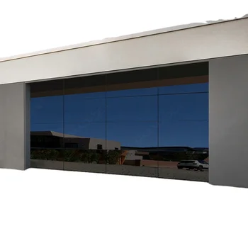 Malaysia style high quality  standard automatic black frame mirror reflective glass black  color garage door