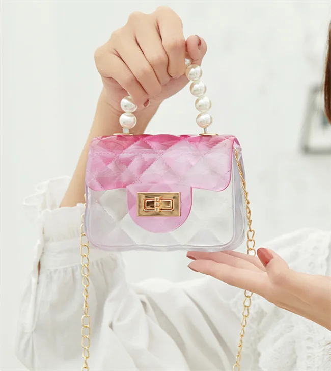 Mini Chain Strap Messenger Purses Fashion PVC Jelly Bags Women Handbags For Young Ladies